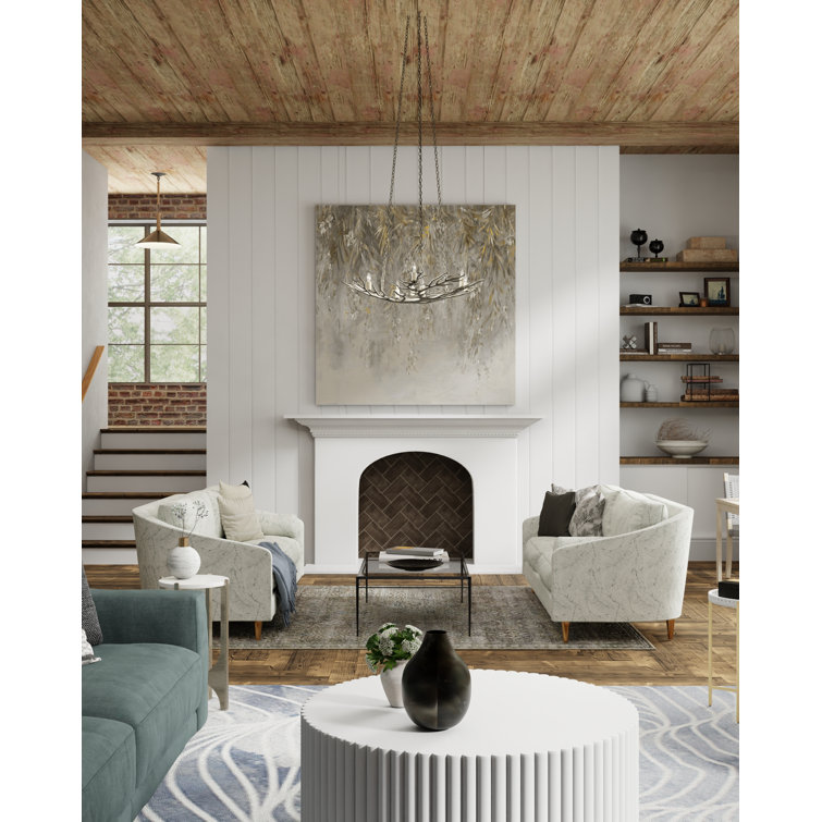 Antique Nickel and White Marble Round Accent Table