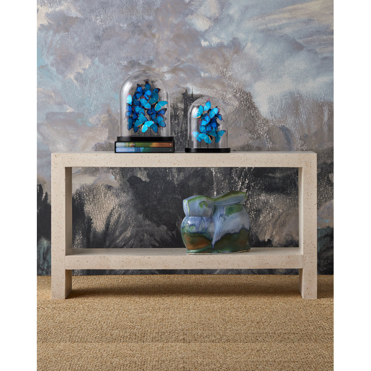 Large Blue and Black Butterfly Wood Base Sculpture