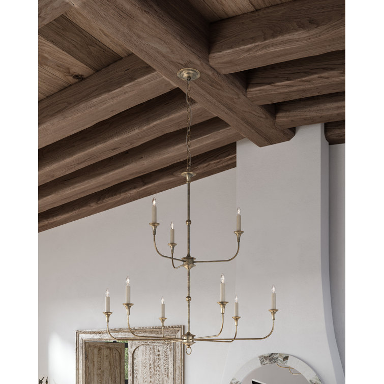 Pyrite Bronze Two-Tier Candle Chandelier with Adjustable Height