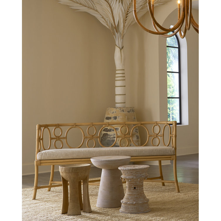 Whitewashed Round Wood and Metal Accent Table