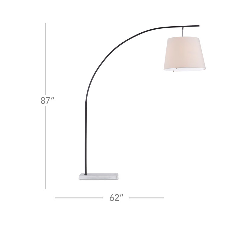 Adjustable Oil Rubbed Bronze Arc Floor Lamp with White Shade