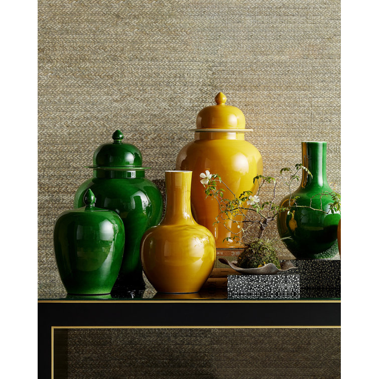 Imperial Green Porcelain Temple Jar, 18.25" Height