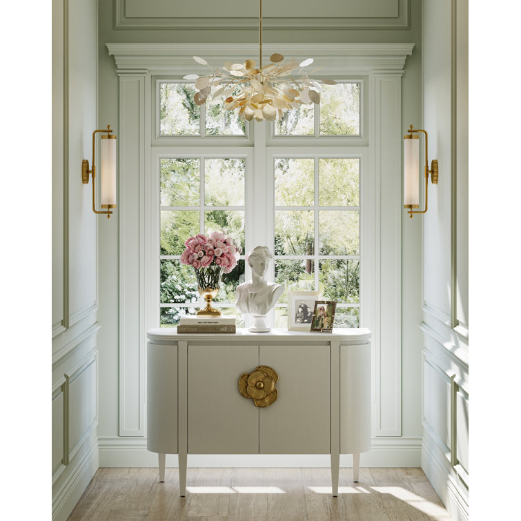 Lunaria Contemporary Silver Leaf 4-Light Chandelier