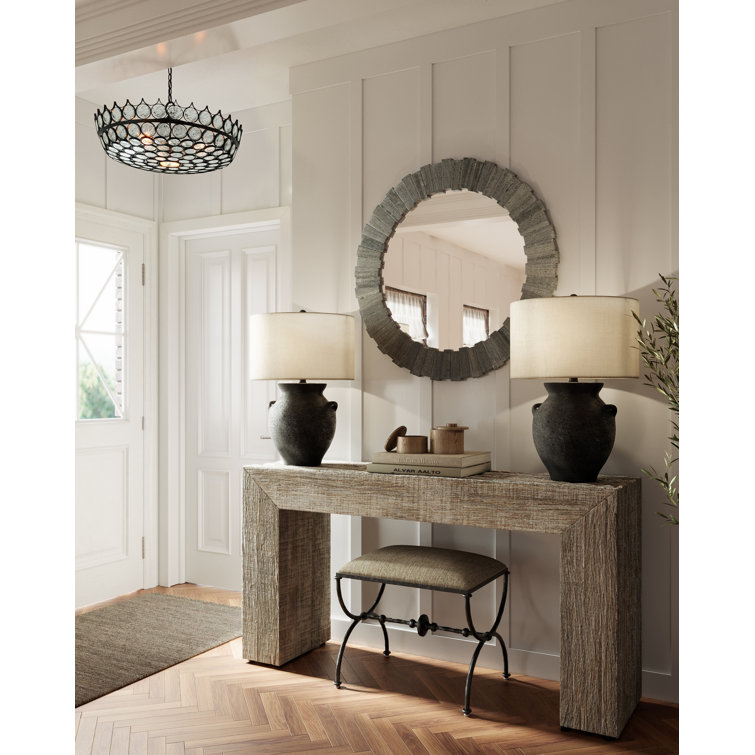 Satin Black Recycled Glass 6-Light Chandelier