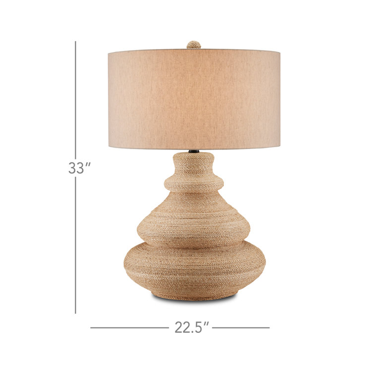 Natural Rope Table Lamp with Linen Shade