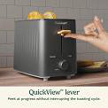 Compact Black Stainless Steel 2-Slice Toaster with Wide Slot