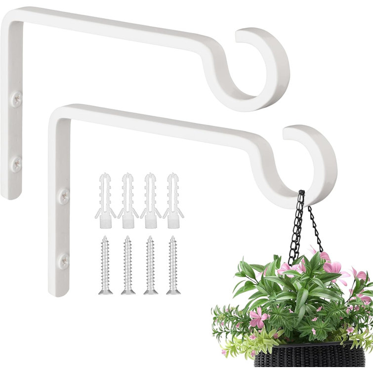 White Powder Coated Metal Wall Mount Plant Hooks