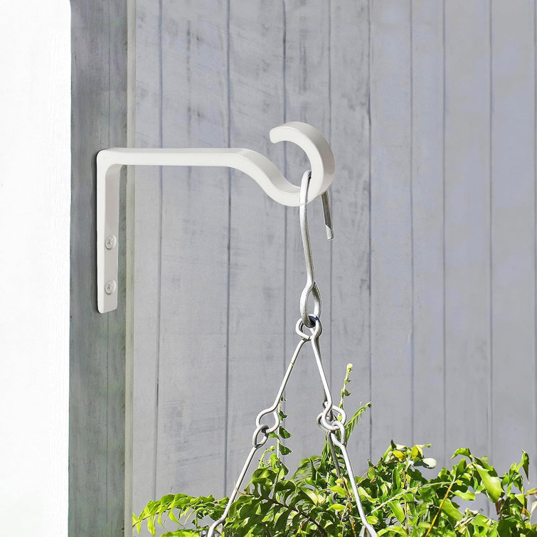 White Powder Coated Metal Wall Mount Plant Hooks