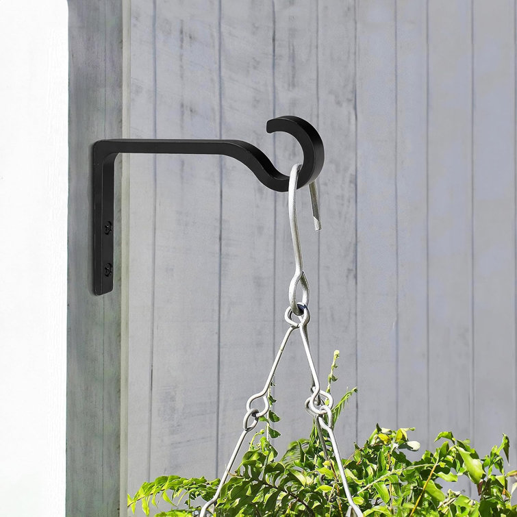Matte Black Metal Wall Mount Plant Hooks, Set of 2