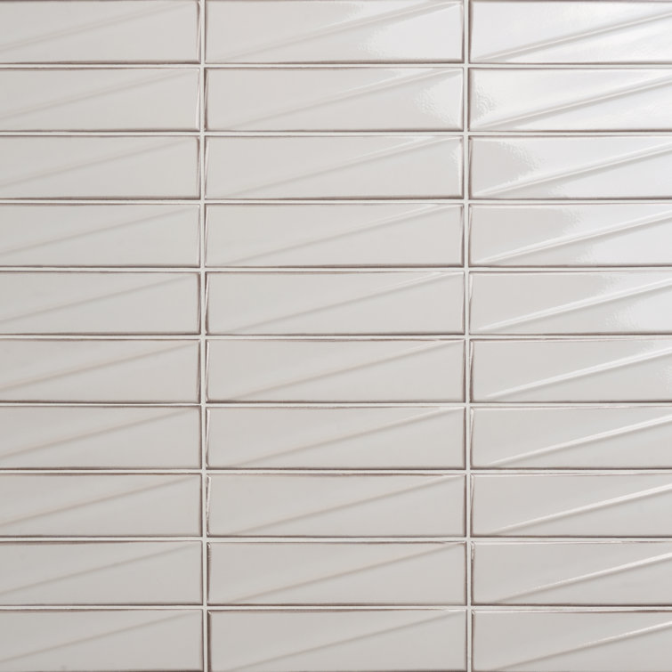 Ice White Glossy Ceramic Subway Wall Tile 3x12
