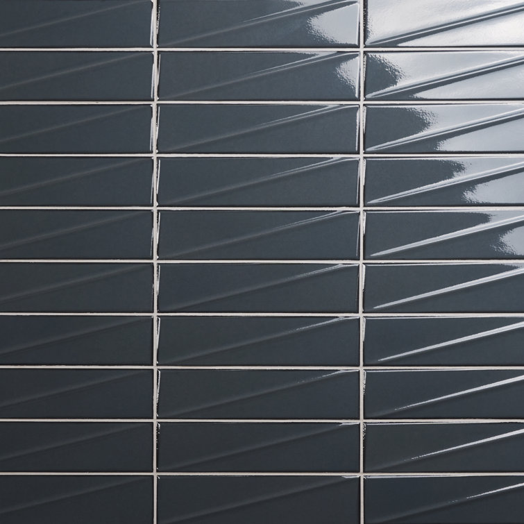 Storm Gray Glossy Ceramic Subway Wall Tile 3x12