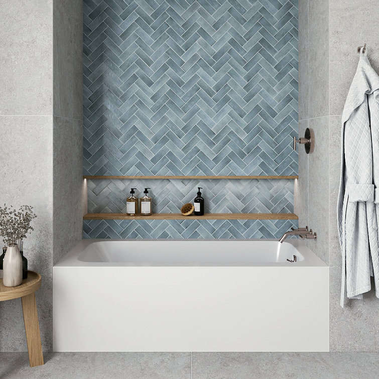 60-Inch Glossy White Acrylic Alcove Bathtub with Right-Hand Drain
