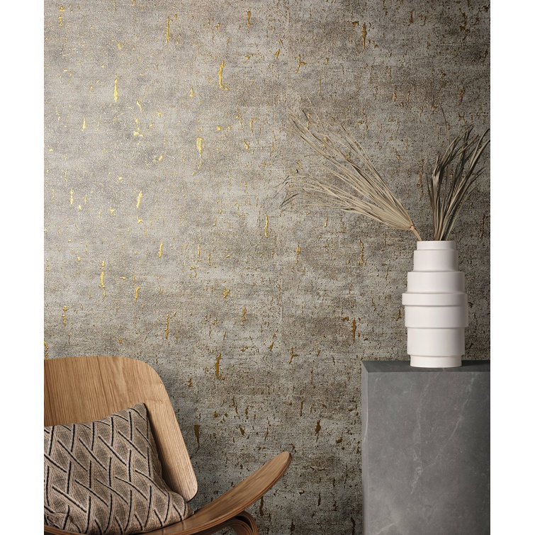 Gold and Brown Textured Cork Effect Wallpaper Roll