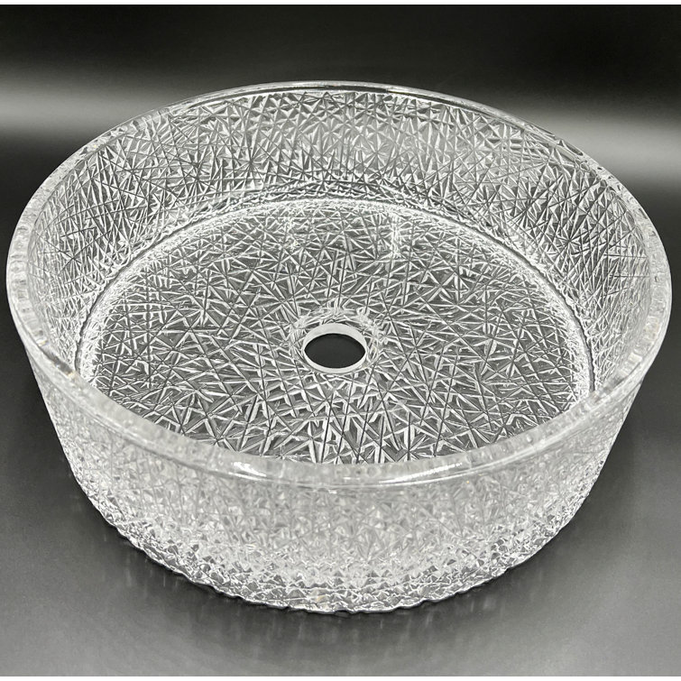 Stadium 16" Clear Tempered Glass Circular Vessel Sink