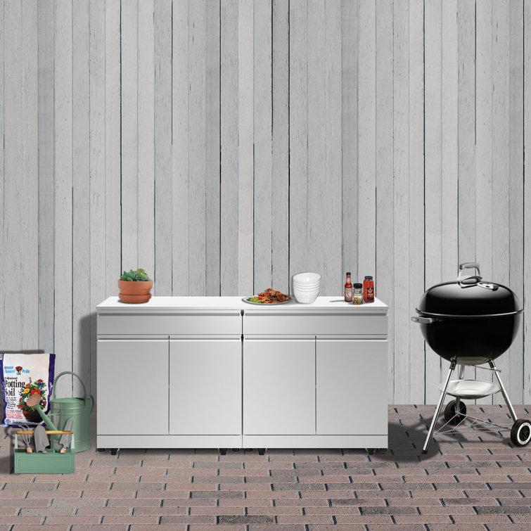 Stainless Steel Modular Outdoor Kitchen Double Base Cabinet