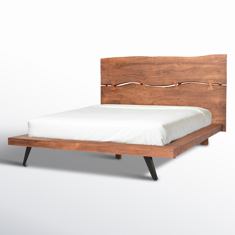 Madagascar Queen Platform Bed with Organic Edge Headboard