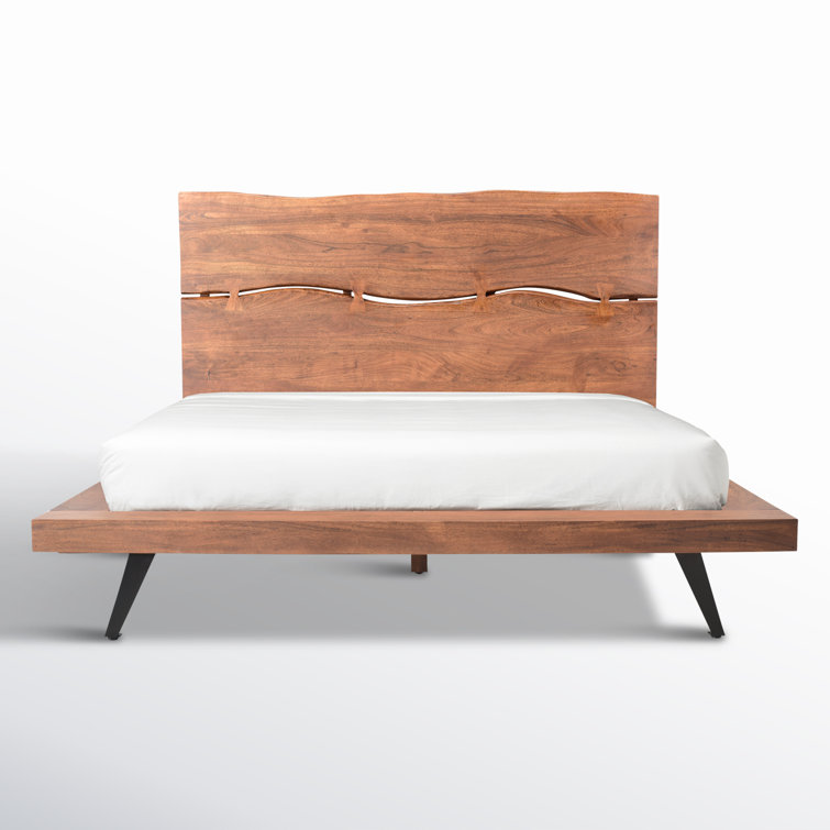 Madagascar Queen Platform Bed with Organic Edge Headboard