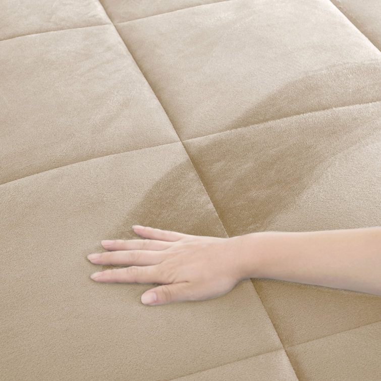 Full Camel Reversible Microfiber Down Alternative Comforter Set