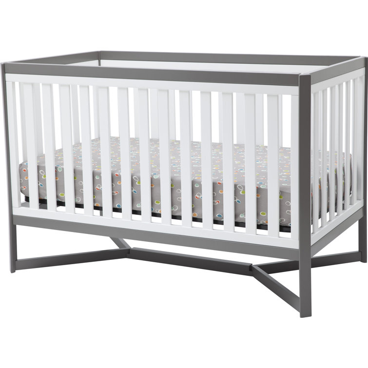 Tribeca White and Gray Convertible Toddler Daybed Crib