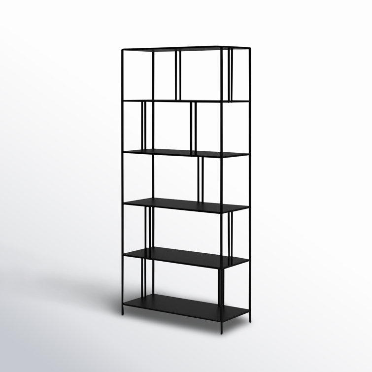 Industrial Blackened Bronze 5-Tier Staggered Bookcase