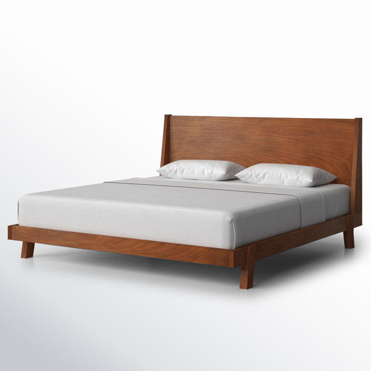 Acorn Brown Mahogany California King Platform Bed with Headboard