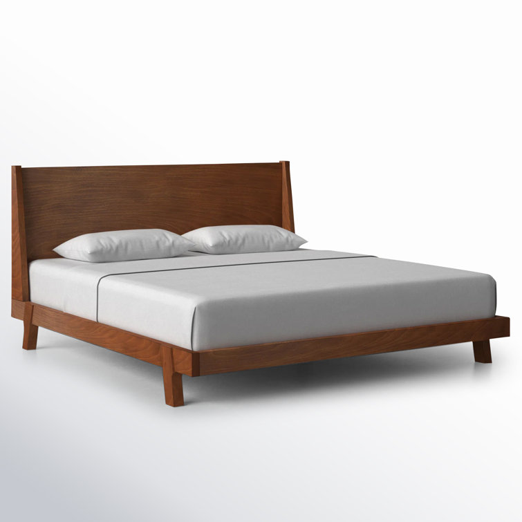 Acorn Brown Mahogany California King Platform Bed with Headboard