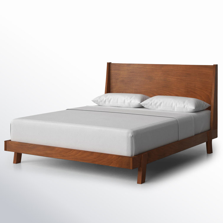 Dakota Acorn Brown Full Platform Bed with Mahogany Wood Frame