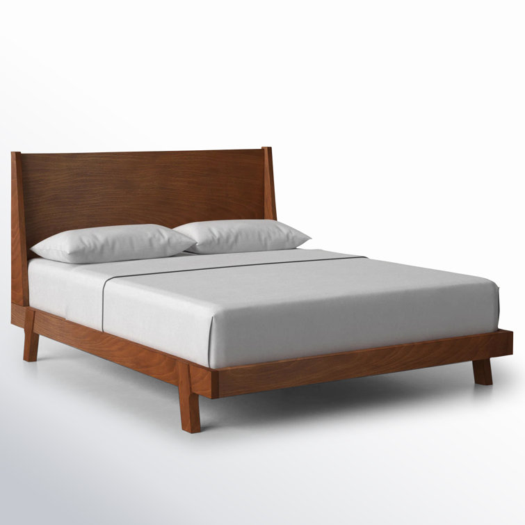 Dakota Acorn Brown Full Platform Bed with Mahogany Wood Frame