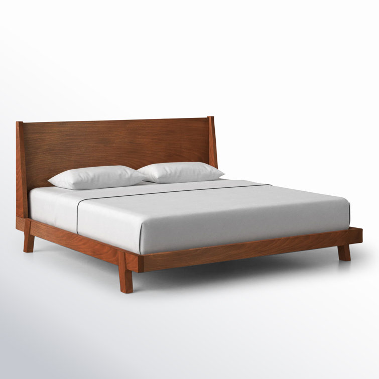 Dakota Acorn Brown Mahogany King Platform Bed with Headboard