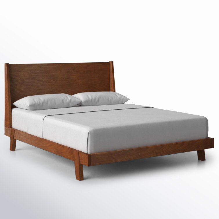 Dakota Acorn Brown Queen Platform Bed with Mahogany Wood