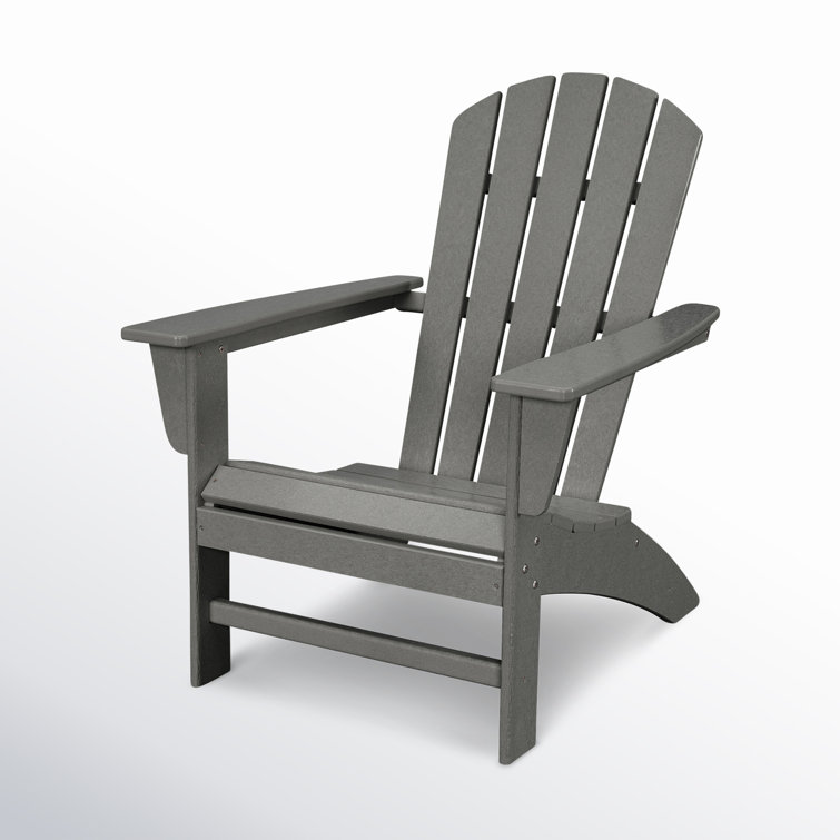 Slate Gray Polywood Nautical Adirondack Chair with Arms