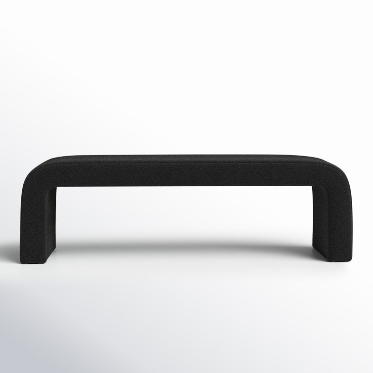 Daine 62" Black Boucle Upholstered Bench with Sled Legs
