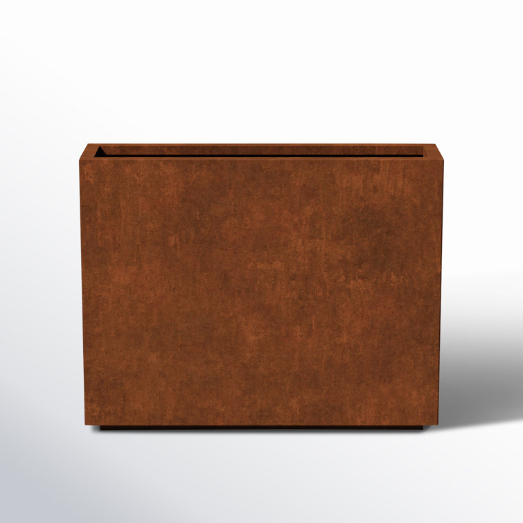 Rustic Corten Steel Tall Rectangular Planter