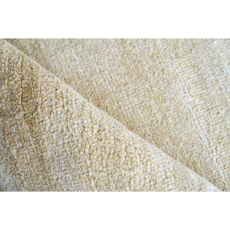 Luxurious Gold and Gray Hand-Knotted Wool and Viscose Area Rug