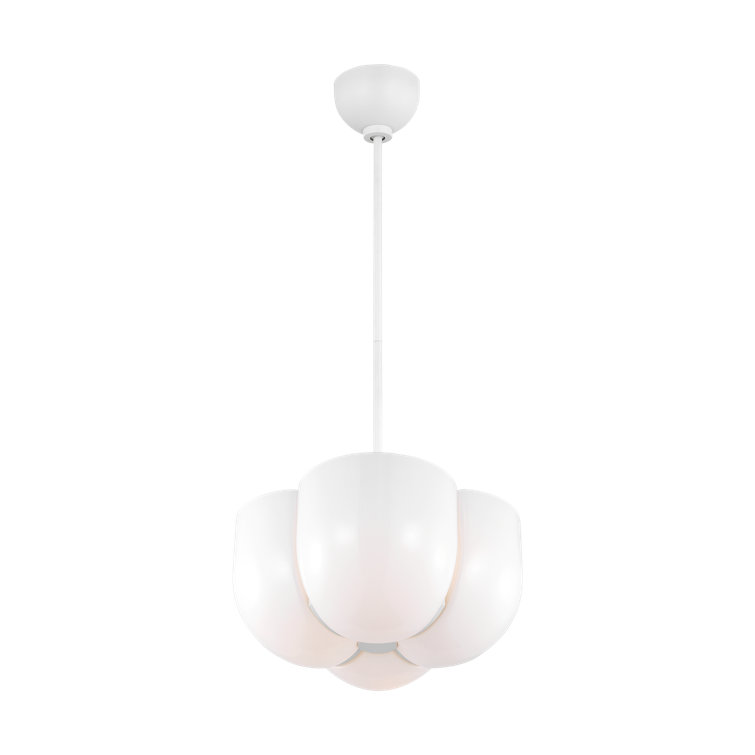 Matte White Milk Glass 4-Light Pendant