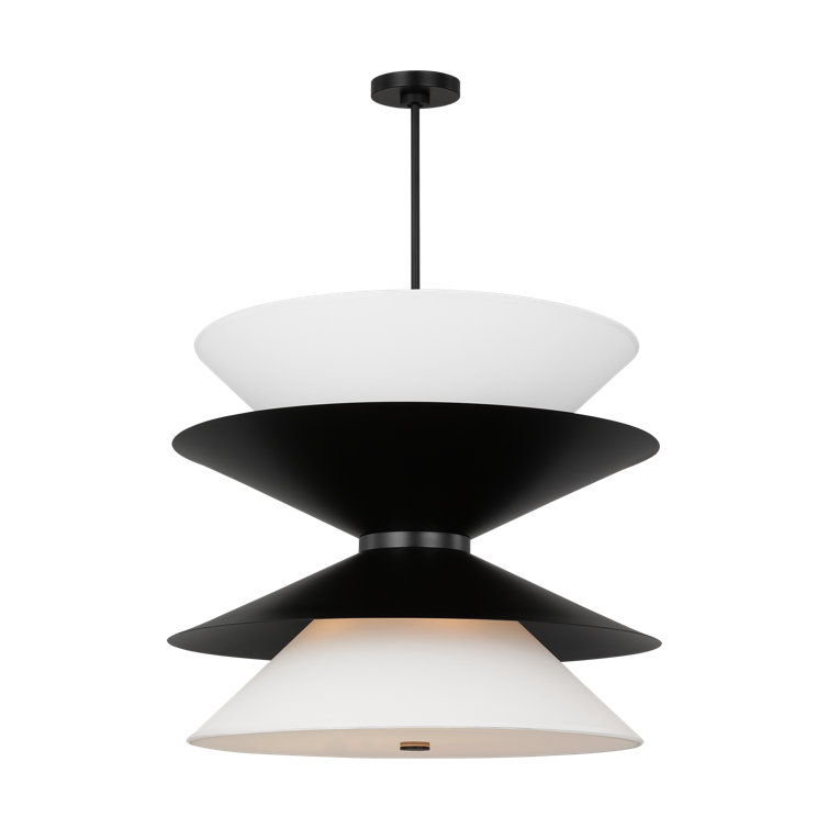 Aged Iron Black and White 23.5" Pendant Light
