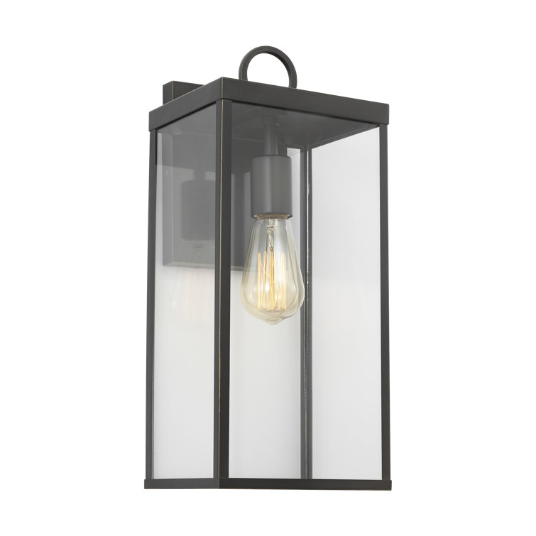 Antique Bronze Dimmable Outdoor Wall Sconce with Clear Glass