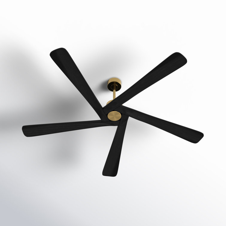 54" Gold and Black 5-Blade Ceiling Fan with Remote