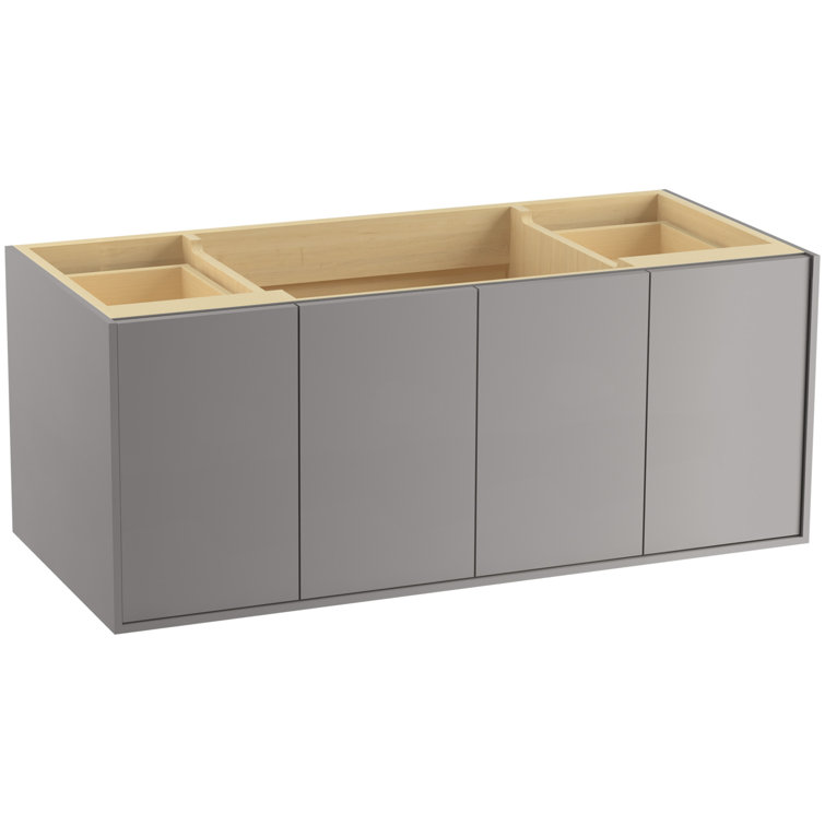 Mohair Grey 48" Wall-Mounted Single Vanity with White Top