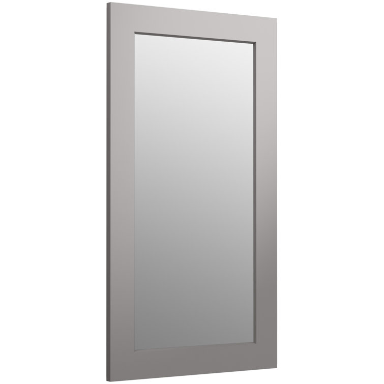 Modern Transitional Mohair Grey Wood Bathroom Vanity Mirror 20.5" x 35.5"