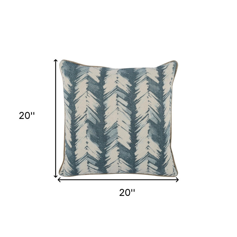 Eloa Blue and White Geometric 20" Square Throw Pillow
