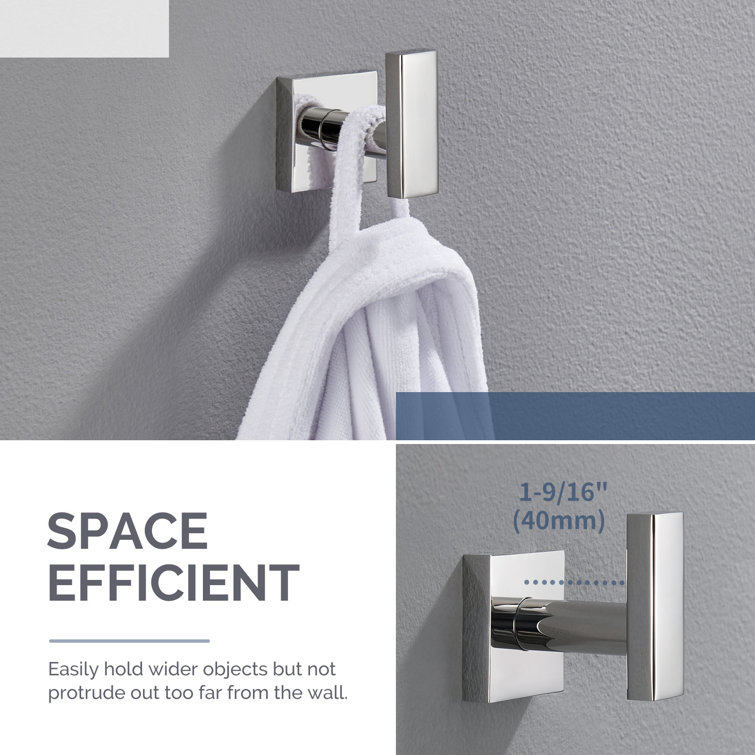 Polished Chrome Stainless Steel Wall Mounted Towel Hook