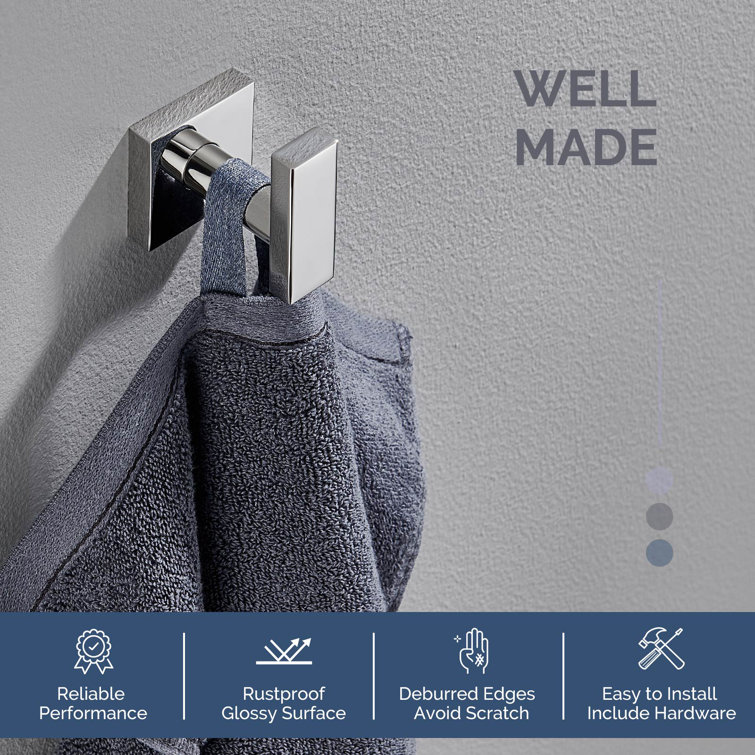Polished Chrome Stainless Steel Wall Mounted Towel Hook