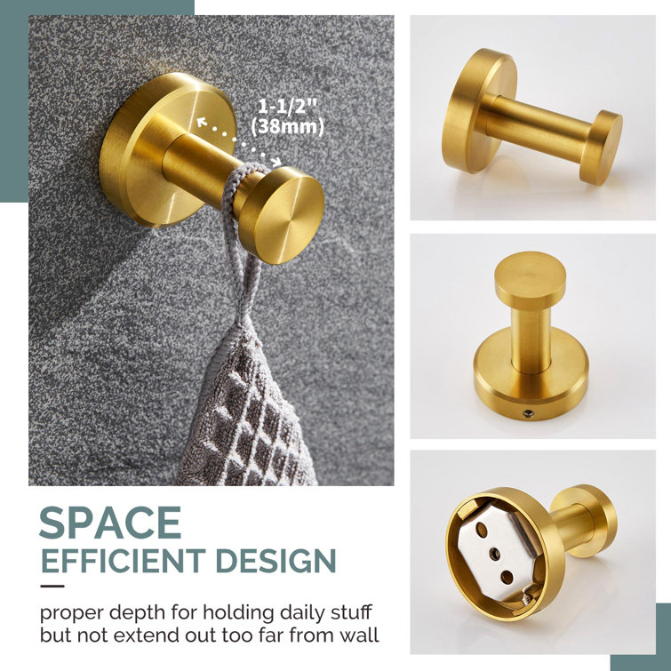 Brushed Gold Stainless Steel 4-Piece Bathroom Hardware Set