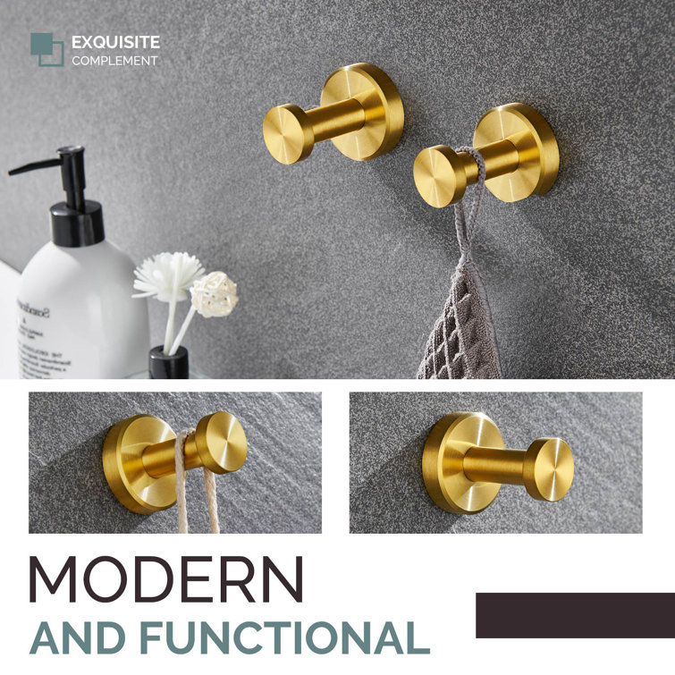 Brushed Gold Stainless Steel 4-Piece Bathroom Hardware Set