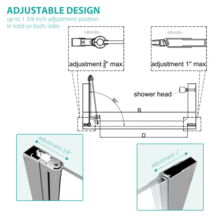 30" x 72" Chrome Semi-Frameless Bi-Fold Shower Door with Clear Glass