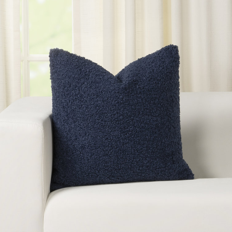 Blue Boucle 20" x 20" Feather Throw Pillow