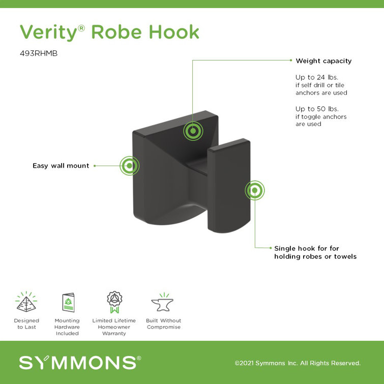 Matte Black Stainless Steel Wall Mounted Robe Hook