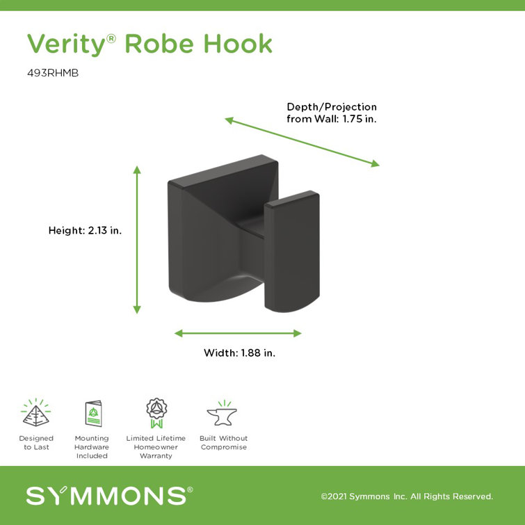 Matte Black Stainless Steel Wall Mounted Robe Hook