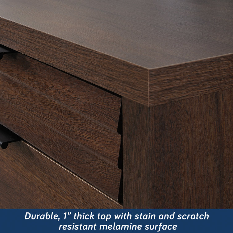 Palo Alto Mahogany Office Credenza Desk with Hutch and Drawers